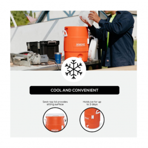 Termo Igloo 10 Galones 37,9 Litros Naranja con Portavasos_10