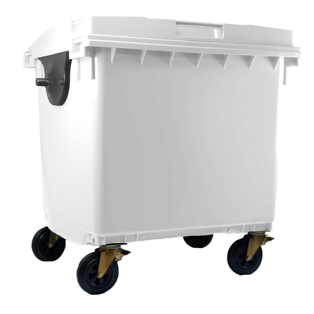 Contenedor de Basura con Ruedas 1100 Litros Blanco CDR_1