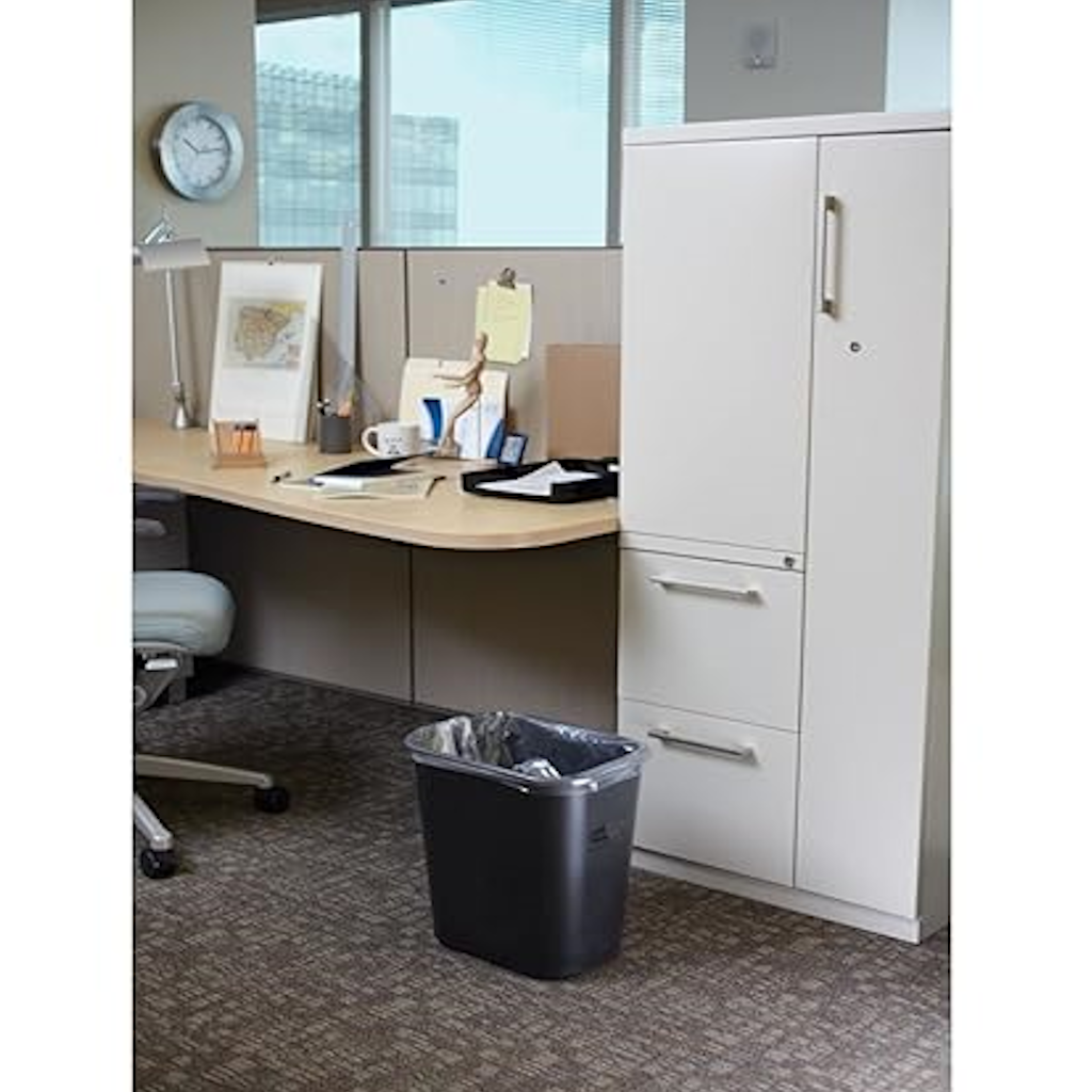 Papelera Rectangular Mediana 26.6 Lt Negro Rubbermaid FG295600BLA_4