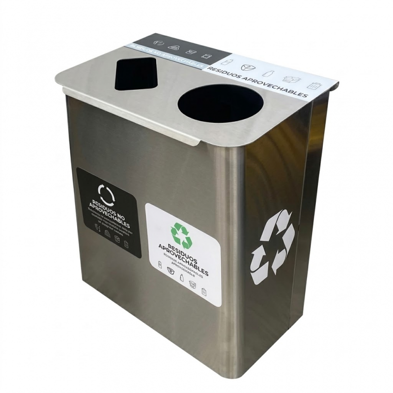 Punto Ecológico Acero Inoxidable 110 Litros 2 Divisiones Metalis _1
