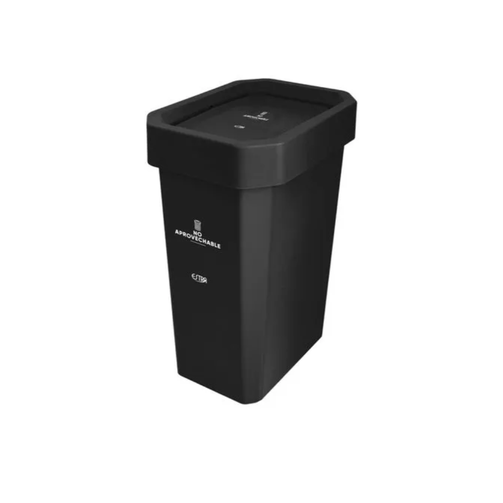 Papelera con Tapa Vaivén 10 Litros Negra Estrabins No Aprovechable 4-1042591_1