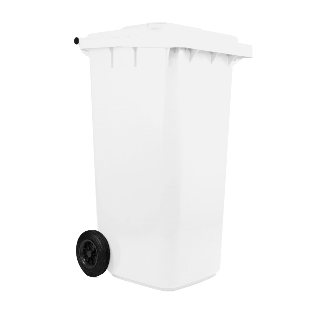 Contenedor de Basura con Ruedas 240 Litros Blanco Weber_2