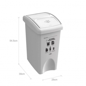 Papelera con Tapa Vaivén 35 Litros Blanca Residuos Reciclables y Aprovechables Estra 4-1042514_2