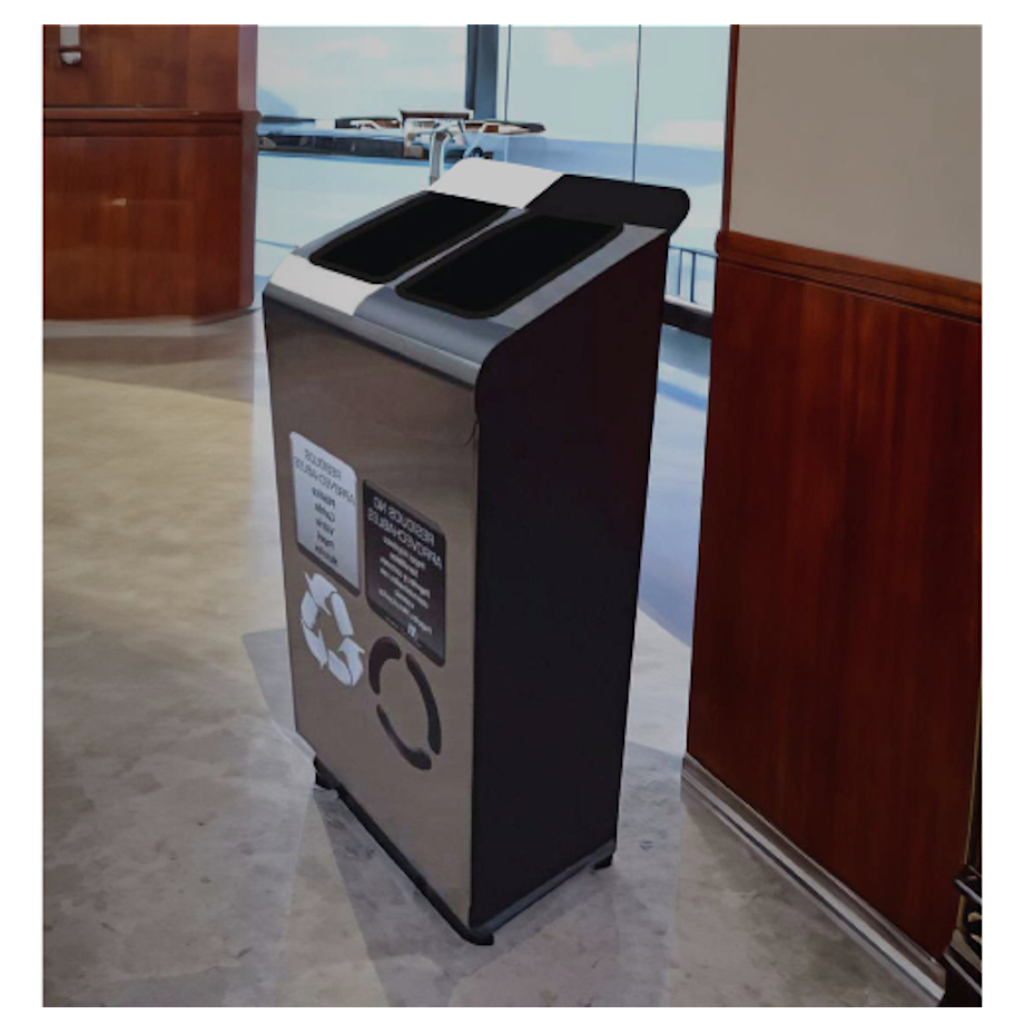 Punto Ecológico Acero Inoxidable 70 Litros 2 Divisiones Metalis_5