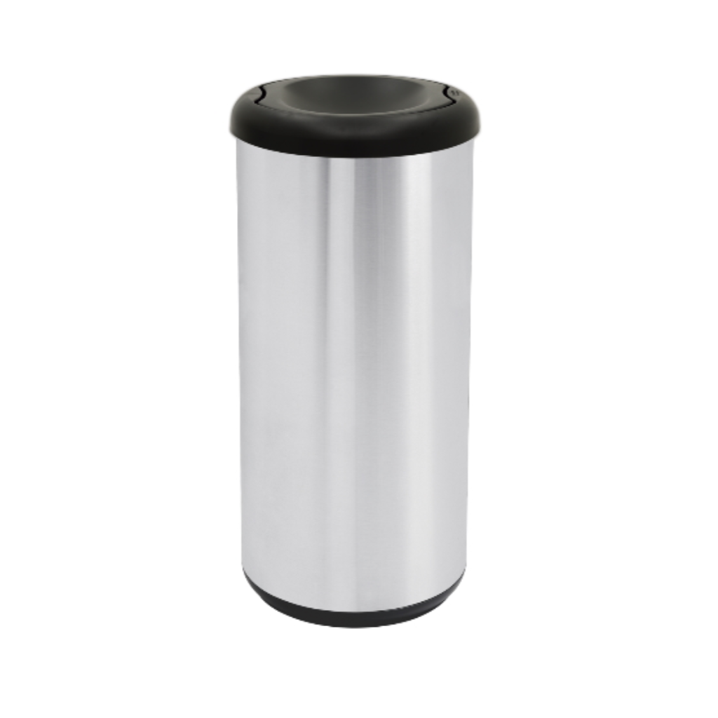 Caneca en Acero Inoxidable 40 Litros Tapa Vaiven Negra Tramontina 94539200_1