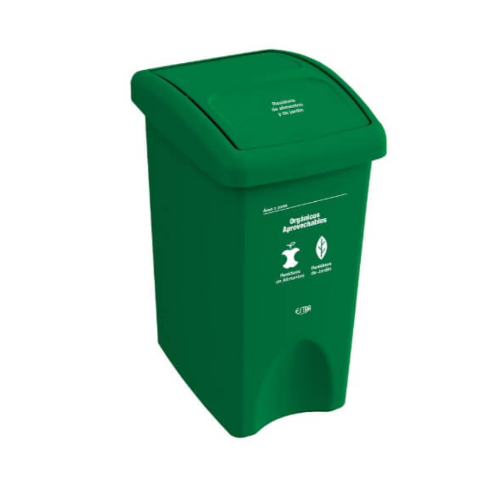 Papelera con Tapa Vaivén 35 Litros Verde Residuos Orgánicos y Aprovechables Estra 4-1042515_1