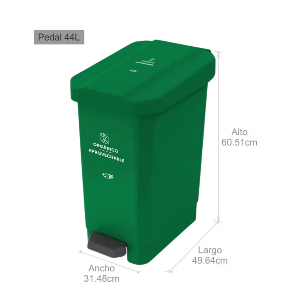 Caneca de Pedal 44 Litros Estra Bins Verde 4-1040575_1