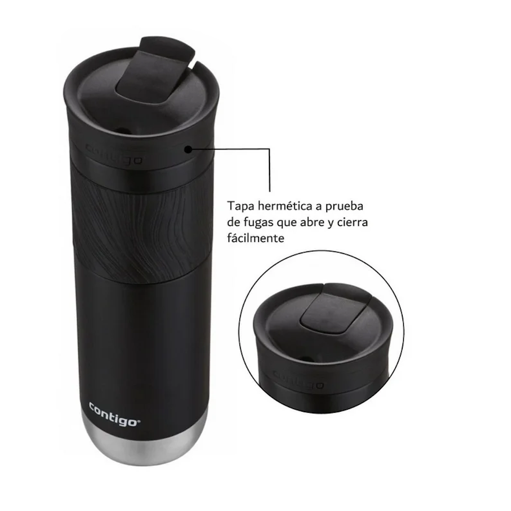 Vaso Termo Contigo Snapseal Byron Acero 20 Oz 591ml Licorice Negro_9
