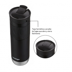 Vaso Termo Contigo Snapseal Byron Acero 20 Oz 591ml Licorice Negro_9
