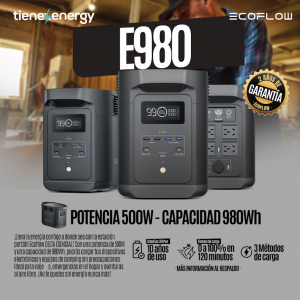 Estación de Energía Portátil EcoFlow DELTA ESENCIAL E980 500W Potencia 980Wh Capacidad_2