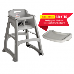 Silla Comedor Bebé Rubbermaid Con Ruedas Gris Gratis Bandeja FG780508PLAT_1