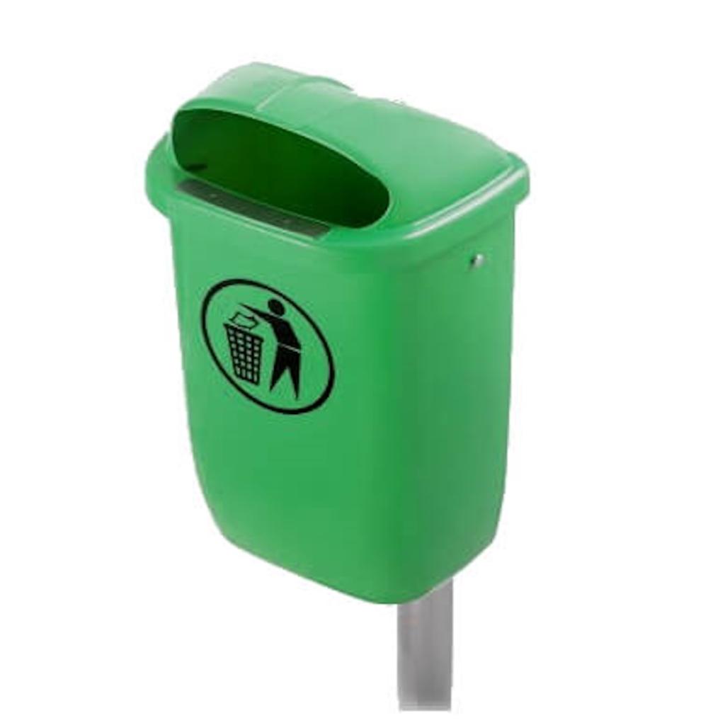 Contenedor de Residuos Poste 50 Litros Verde Weber_1