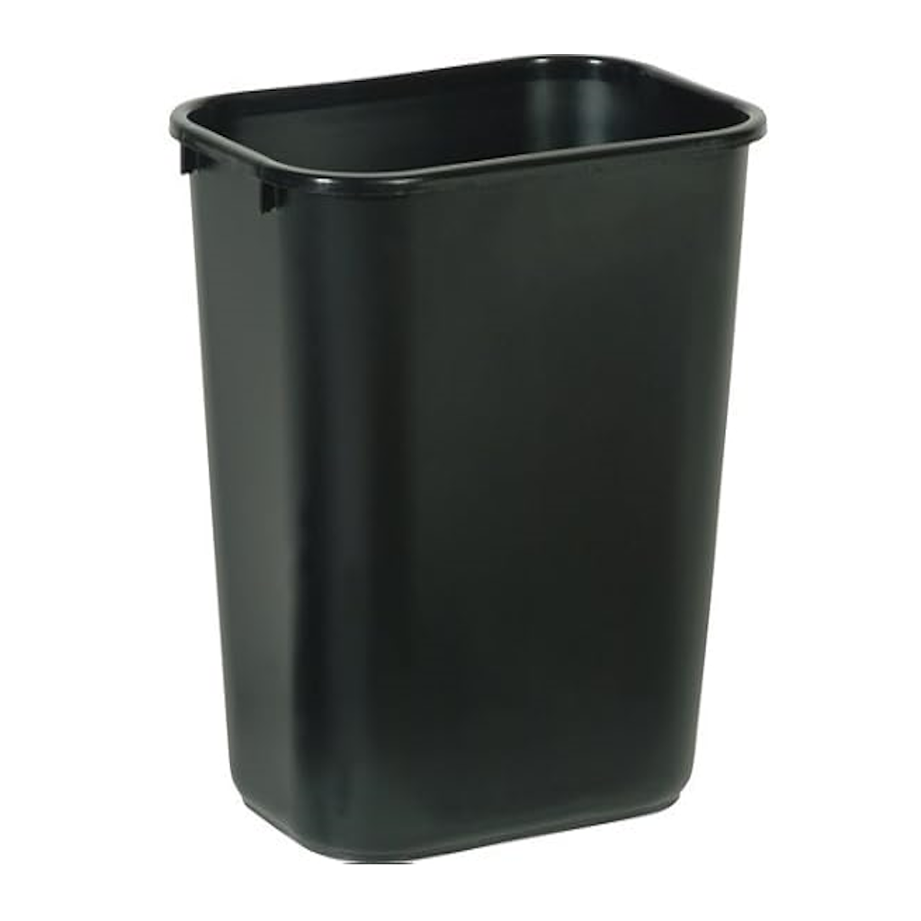 Papelera Rectangular Grande 40 Litros Negro Rubbermaid FG295700BLA_1