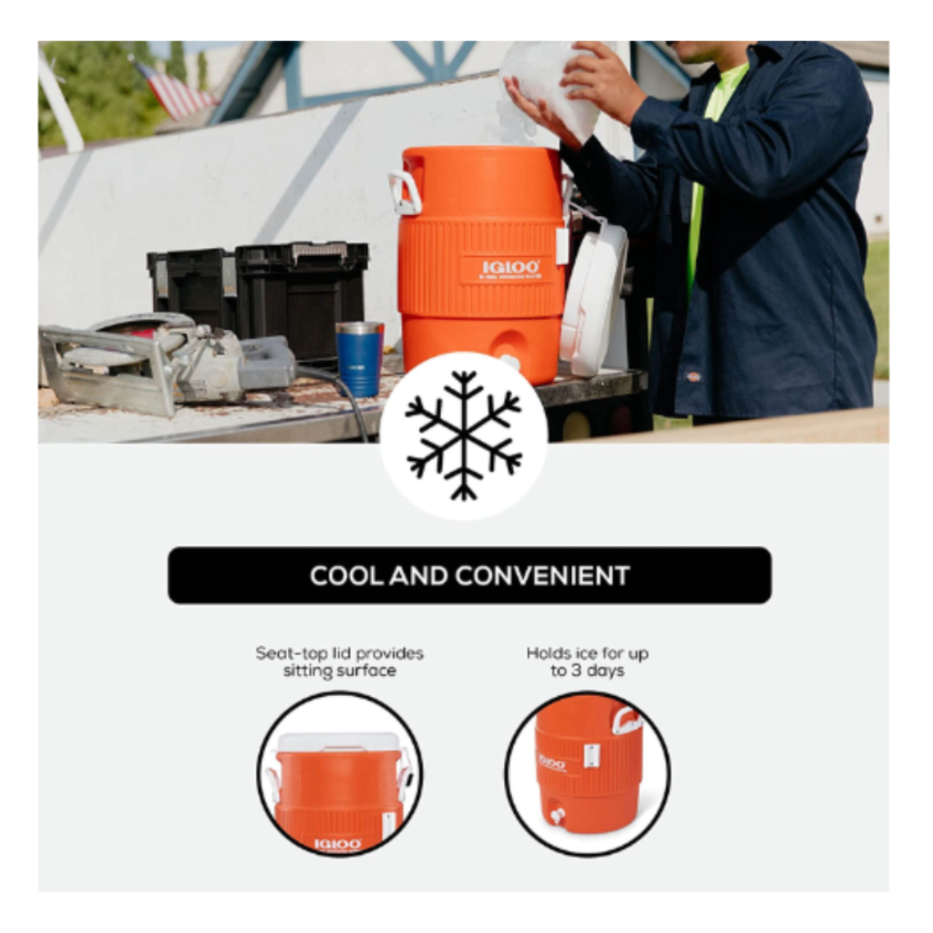 Termo Igloo 5 Galones 18,9 Litros Naranja_9