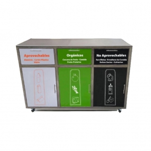 Punto Ecológico Acero Inoxidable 363 Litros 3 Divisiones Metalis Zafiro Life_1