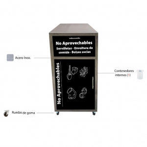 Punto Ecológico Acero Inoxidable 121 Litros Metalis Zafiro Basic_2