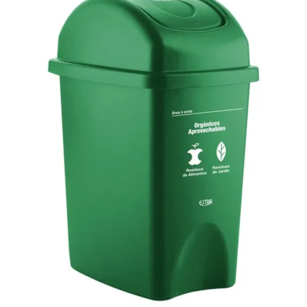 Papelera con Tapa Vaivén 10 Litros Verde Residuos Orgánicos y Aprovechables Estra 4-1042503_3