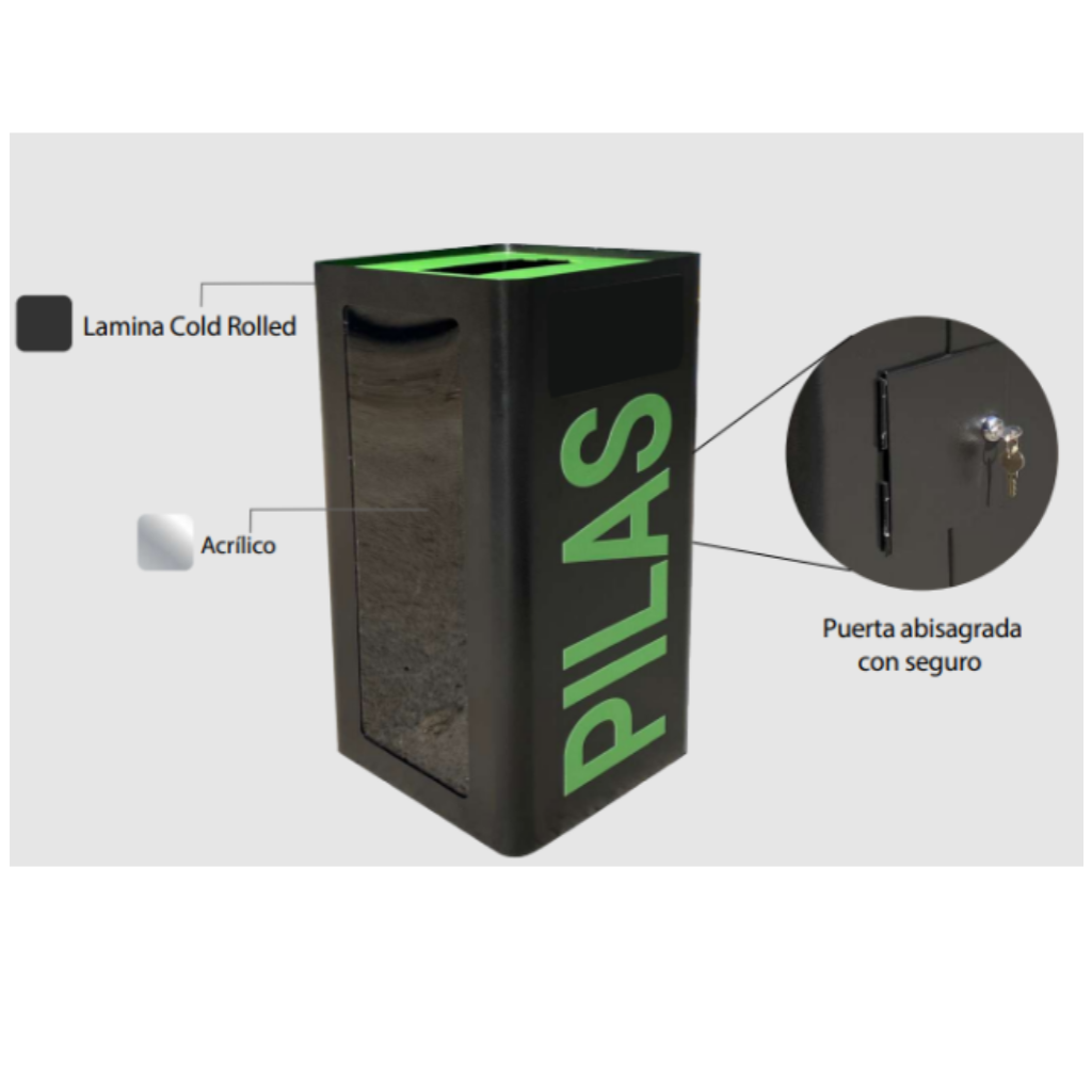 Contenedor Para Baterías Usadas 40 Litros Metalis Onix_3