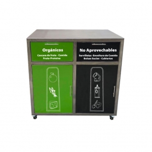 Punto Ecológico Acero Inoxidable 242 Litros 2 Divisiones Metalis Zafiro Doble_1