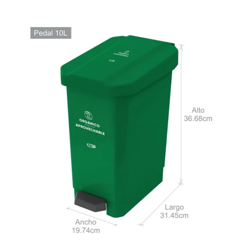 Caneca de Pedal 10 Litros Estra Bins Verde 4-1040668_2