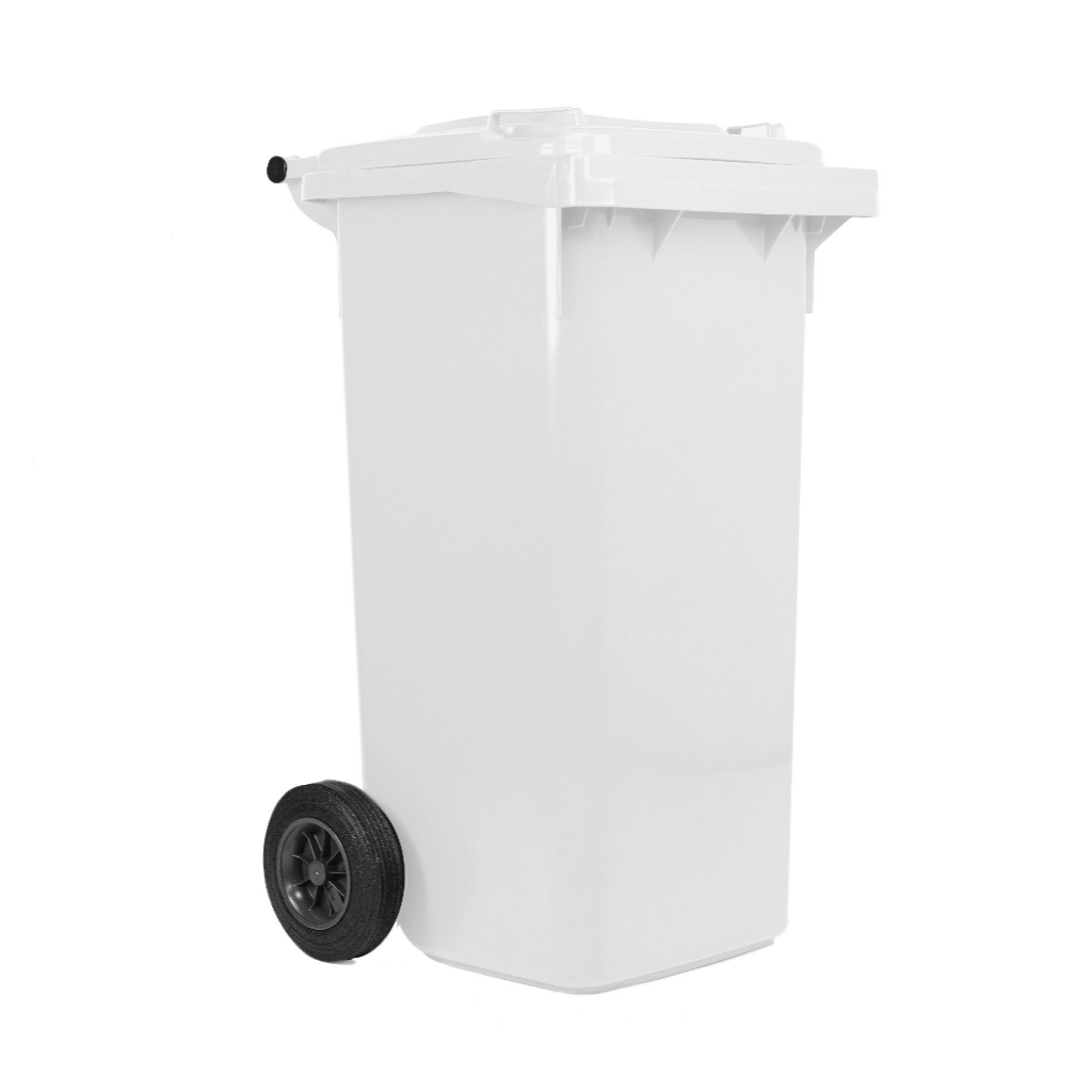 Contenedor de Basura con Ruedas 120 Litros Blanco Weber_5