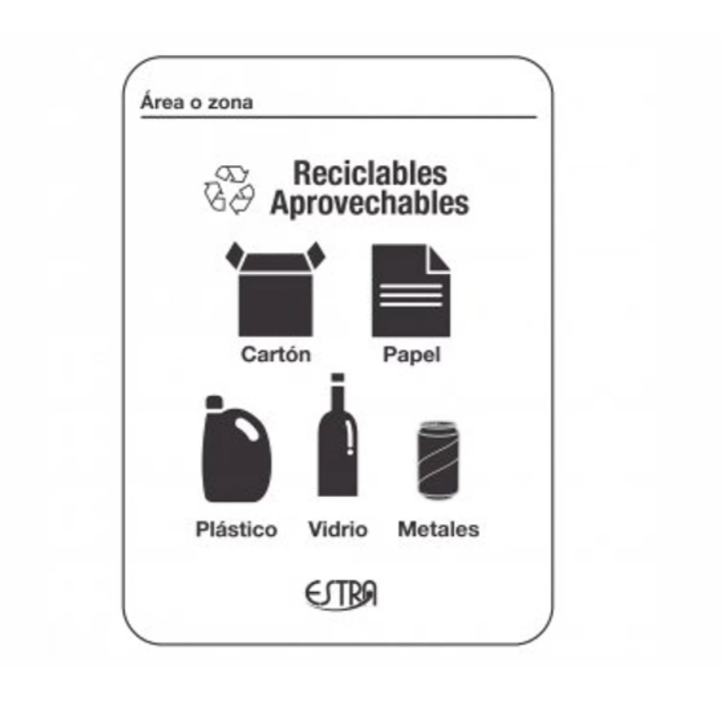 Papelera con Tapa Vaivén 53 Litros Blanco EstraBins Reciclable Aprovechable 4-1042648_3