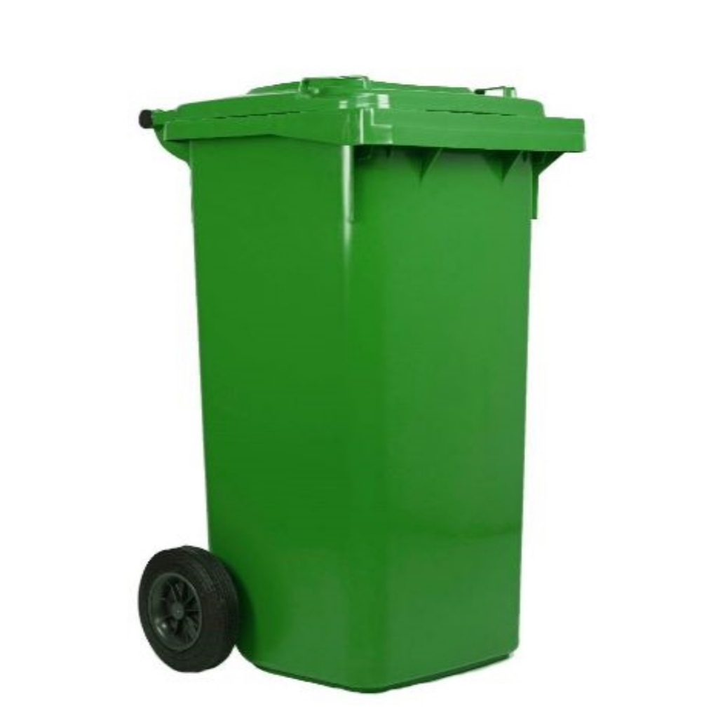 Contenedor de Basura con Ruedas 240 Litros Verde Weber_1