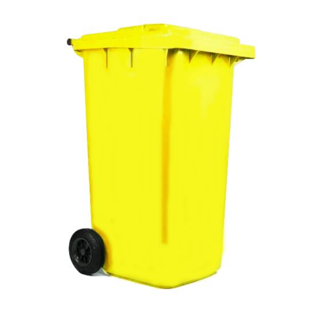 Contenedor de Basura con Ruedas 240 Litros Amarillo Weber_2