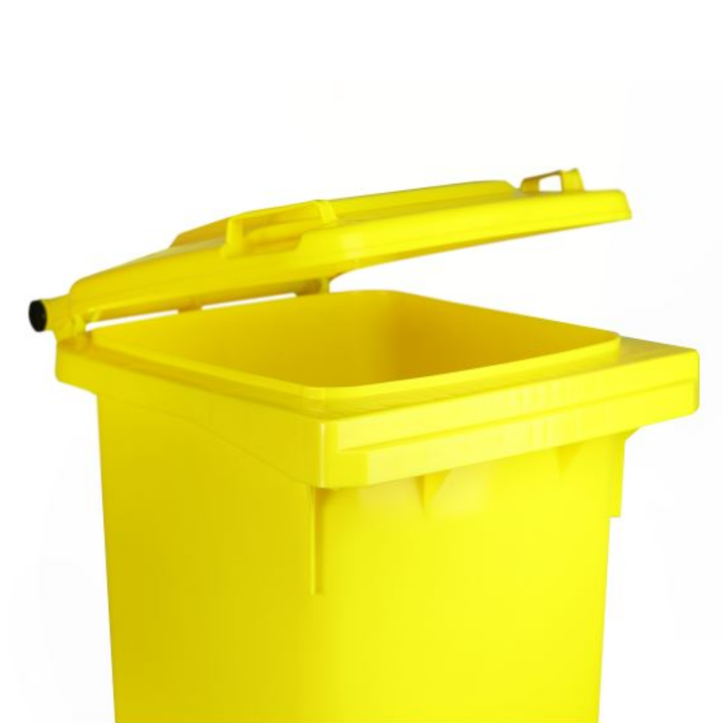 Contenedor de Basura con Ruedas 120 Litros Amarillo Weber_3