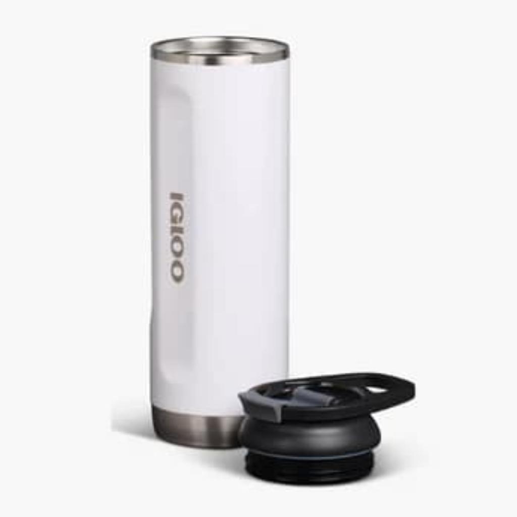 Termo Vaso Flip N Sip 20 Onzas 591 ml Blanco Acero Inox_4