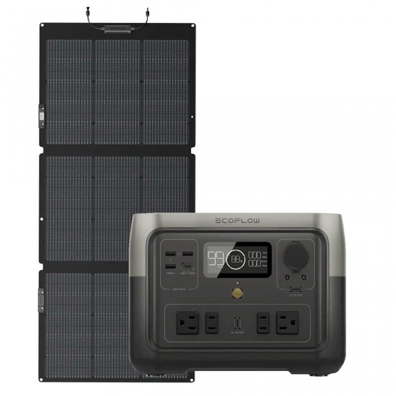 Kit Solar Portátil EcoFlow RIVER 2 MAX 500 W + Panel Solar 160 W_1