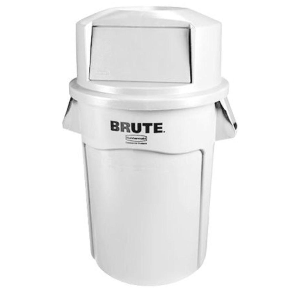 Kit x2 Contenedores Rubbermaid Brute 121 Litros con Tapa Domo Blanco y Negro_3