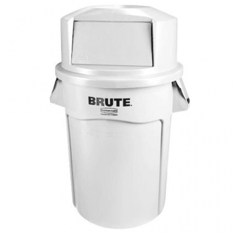 Kit x2 Contenedores Rubbermaid Brute 121 Litros con Tapa Domo Blanco y Negro_3