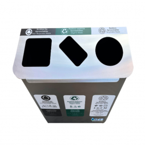Punto Ecológico Acero Inoxidable 110 Litros 3 Divisiones  Metalis Ámbar lite_2