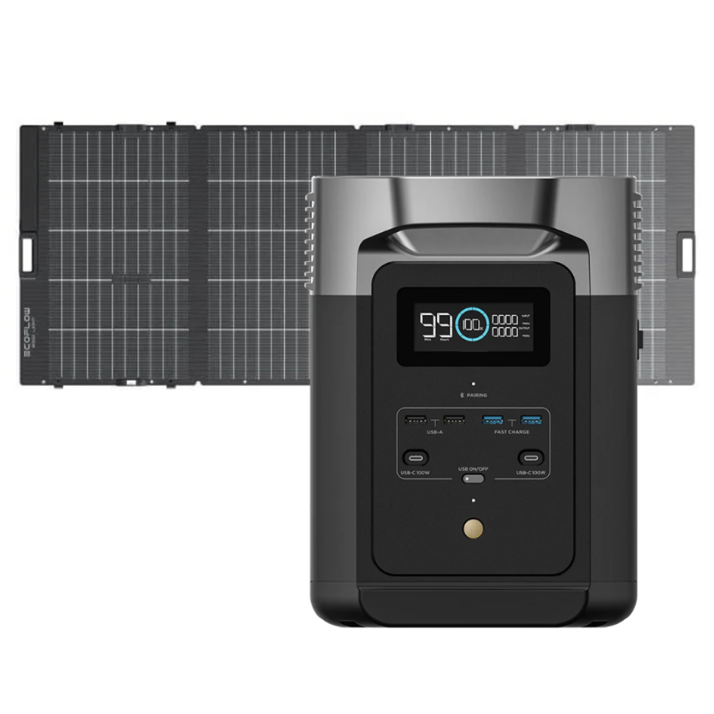 Kit Solar Portátil EcoFlow DELTA 2 1.8 kW + Panel Solar Bifacial 400 W _2