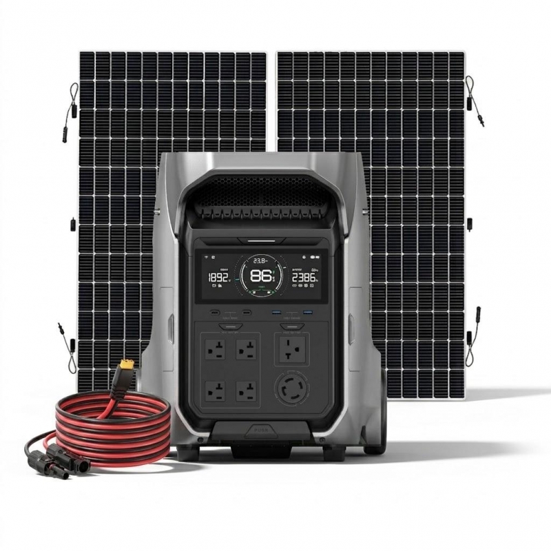 Kit Solar Portátil EcoFlow DELTA PRO 3 4000W + 2 Paneles Solares Flexibles de 560 W _2