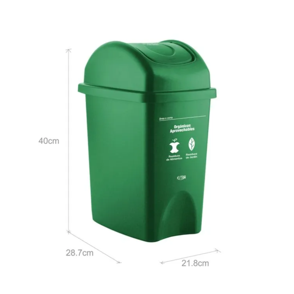 Papelera con Tapa Vaivén 10 Litros Verde Residuos Orgánicos y Aprovechables Estra 4-1042503_2