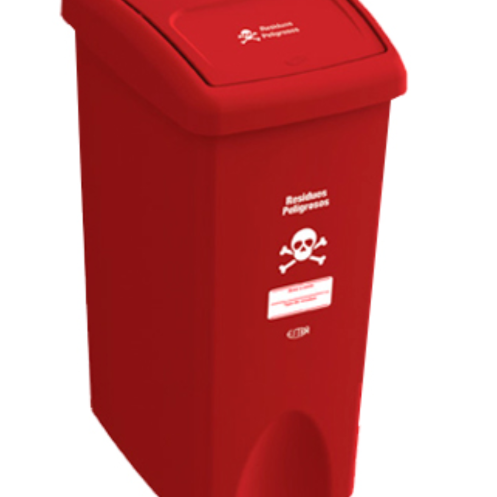 Papelera con Tapa Vaivén 53 Litros Rojo Residuos Peligrosos Estra 4-1002178_3