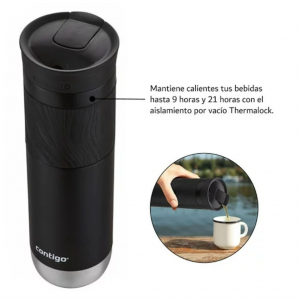 Vaso Termo Contigo Snapseal Byron Acero 20 Oz 591ml Licorice Negro_10