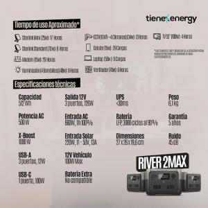Kit Solar Portátil EcoFlow RIVER 2 MAX 500 W + Panel Solar 160 W_5