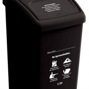 Papelera con Tapa Vaivén 53 Litros Negro Residuos No Aprovechables Estra 4-1042522_3