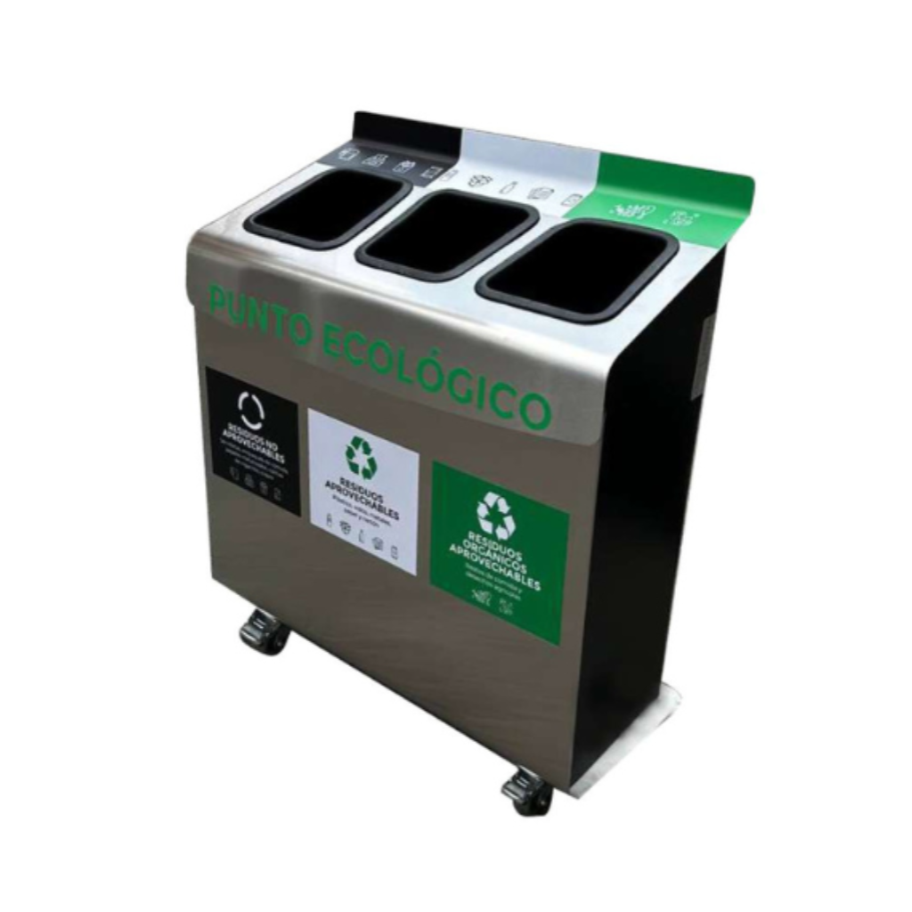 Punto Ecológico Acero Inoxidable 110 Litros 3 Divisiones Metalis_1