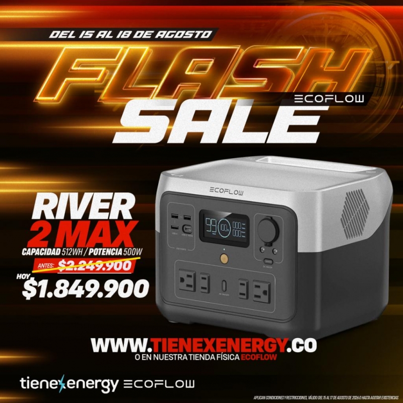 Estación de Energía Portátil EcoFlow RIVER 2 MAX 500W Potencia - 512Wh Capacidad_16