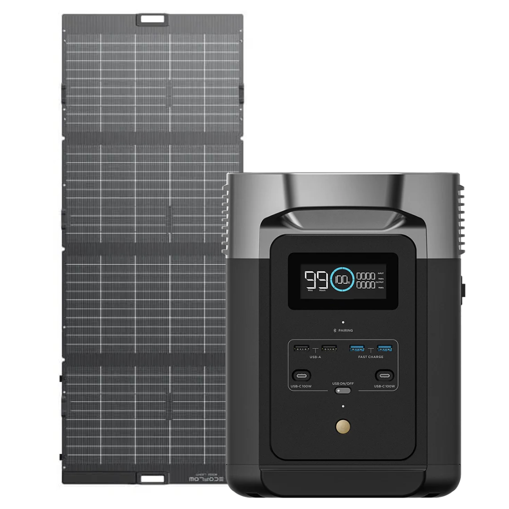 Kit Solar Portátil EcoFlow DELTA 2 MAX 2400W + Panel Solar Bifacial 400 W_1