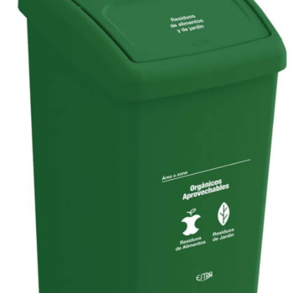 Papelera con Tapa Vaivén 53 Litros Verde Residuos Orgánicos Aprovechables Estra 4-1042521_3