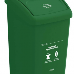 Papelera con Tapa Vaivén 53 Litros Verde Residuos Orgánicos Aprovechables Estra 4-1042521_3