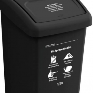Papelera con Tapa Vaivén 35 Litros Negra Residuos No Aprovechables Estra 4-1042516_3