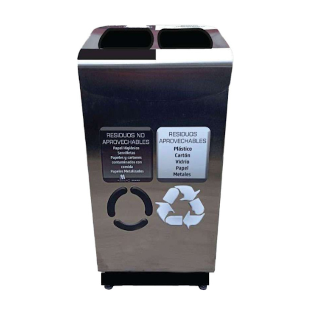 Punto Ecológico Acero Inoxidable 70 Litros 2 Divisiones Metalis_4