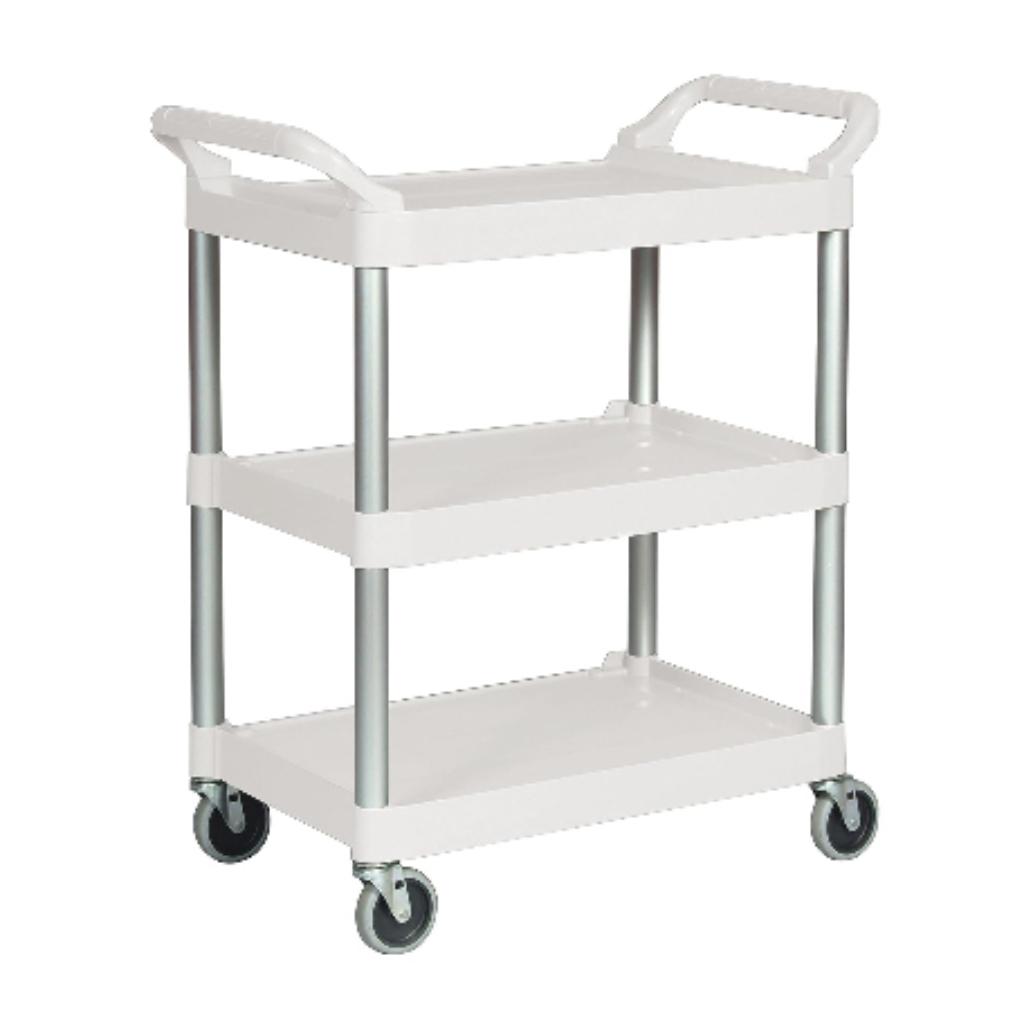 Carro de Servicio Abierto Tres Estantes 200 libras Blanco FG342488OWHT_1