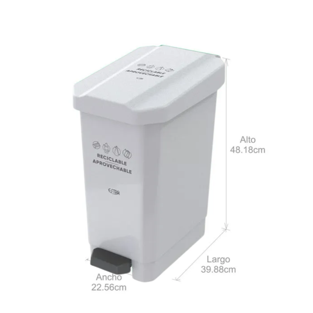 Caneca de Pedal 22 Litros Estra Bins Blanca 4-1042660_2